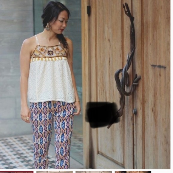 Anthropologie Tops - Sz 12 ANTHROPOLOGIE HD PARIS EMBELLISHED WOMENS TANK TOP CREAM COLOR